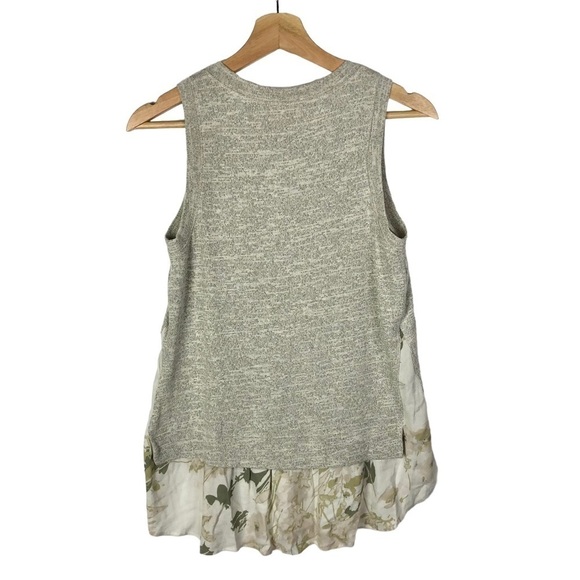Anthropologie Deletta Dava Gray Floral Layered Tank Top XS - Picture 3 of 5